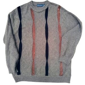 Jason Evans Brown Green Black Crewneck Abstract Sweater Men's Size 2X